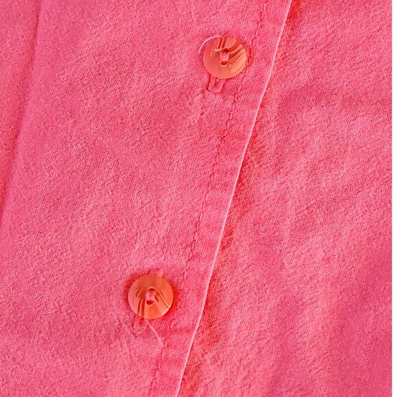 Erika Womens Coral Vacation Postcard Print Button-Up Shirt Size 2X Grandmacore - Picture 5 of 16